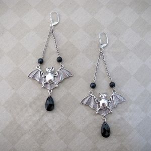 Wicked bat earrings tarot witchy wings